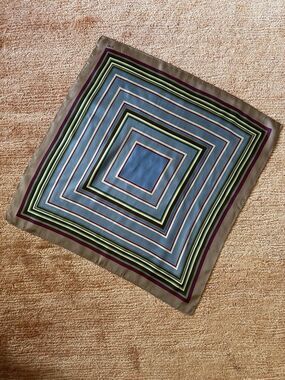 Echo Silk Blend Geometric Square Scarf Made in Japan